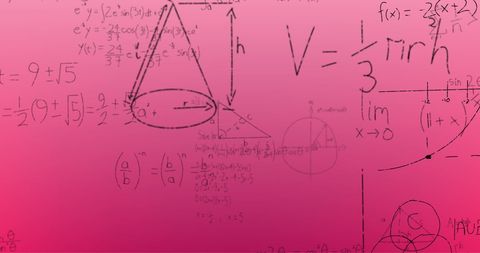 Mathematical Equations on Pink Background Emphasizing Geometry Concepts - Download Free Stock Images Pikwizard.com