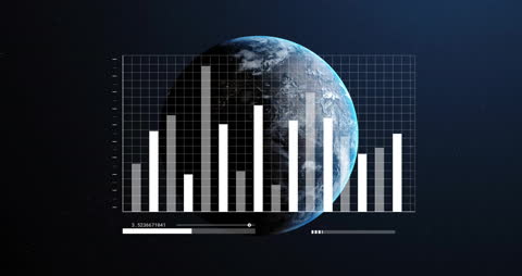 Global Data Processing Overlaying Earth in Digital Animation