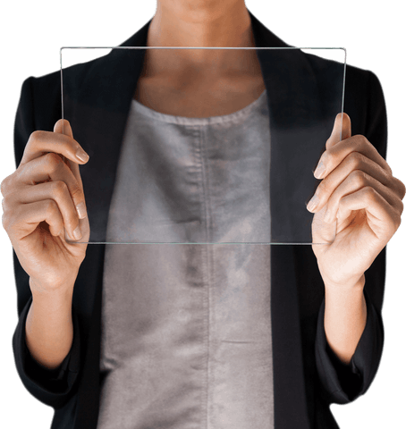 businesswoman holding a transparent glass screen panel - Download Free Stock Videos Pikwizard.com