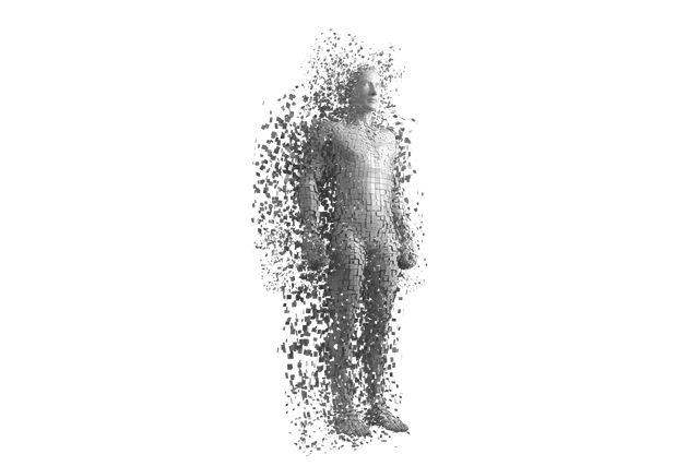 Transparent Pixelated Human Render Tech Future 3D Art Digital Figure - Download Free Stock Videos Pikwizard.com