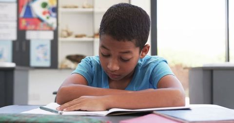 Young Student Focused on Class Assignment in Science Classroom - Download Free Stock Images Pikwizard.com