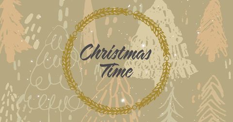 Festive Illustration with Snow and Christmas Time Text