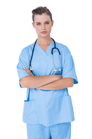 Confident Female Nurse with Stethoscope on Transparent Background - Download Free Stock Videos Pikwizard.com