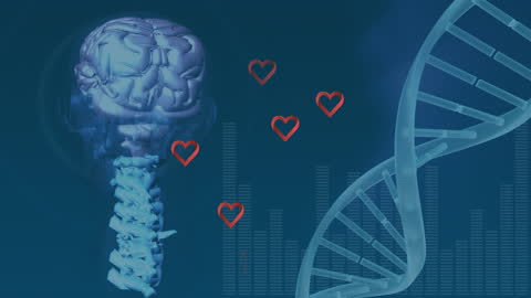 DNA Strand Animation with Brain and Mathematical Equations