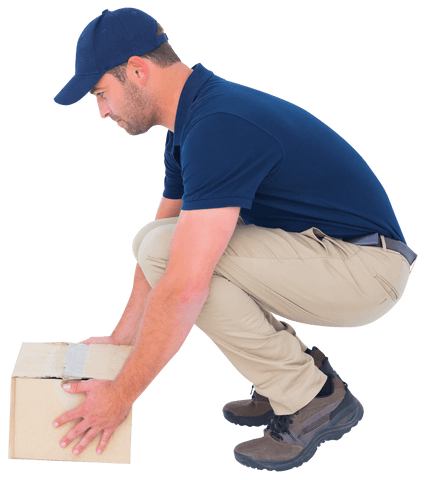 Transparent Delivery Man Handling Cardboard Box - Download Free Stock Videos Pikwizard.com