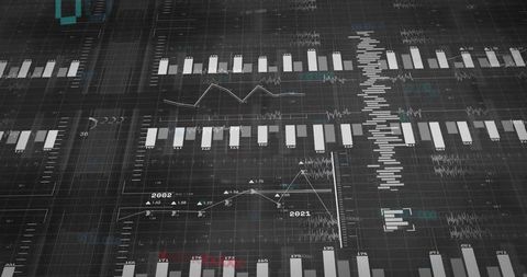 Abstract Data Dashboard with Bar Charts and Analytics Visualization