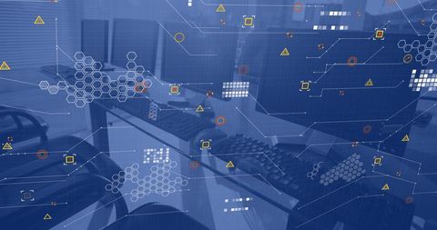 Modern Office with Futuristic Data Analytics Interfacing - Download Free Stock Images Pikwizard.com