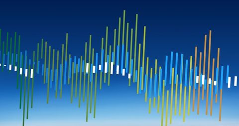 Colorful digital waveform chart analytics