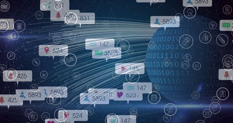 Global Social Media Data Network with Digital Connectivity - Download Free Stock Images Pikwizard.com