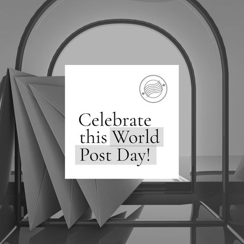 world post day celebration concept with envelopes - Download Free Stock Templates Pikwizard.com