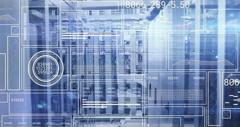 Futuristic Data Interface in Server Room - Download Free Stock Images Pikwizard.com