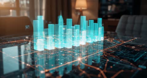 Holographic City Navigation Home Technology Scene