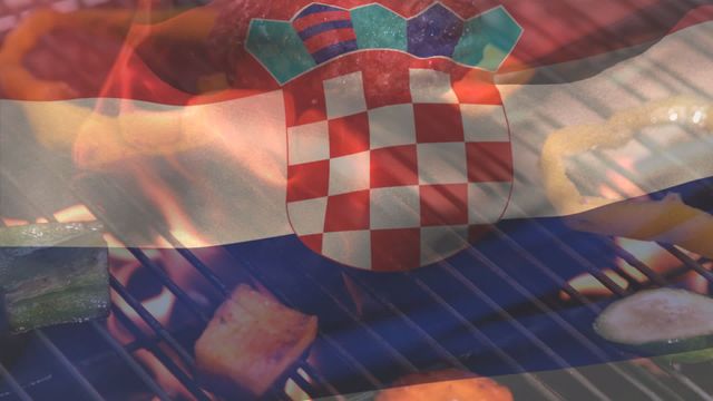 This animation overlays the Croatian flag onto a barbecue grill scene, blending national pride with the outdoors and food. Perfect for promoting Croatian cultural events, national holidays, tourism marketing, or themed culinary content.