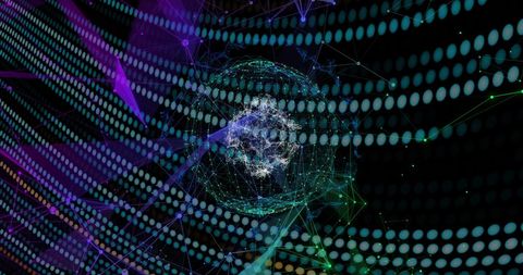 Abstract Digital Globe with Network Lines and Patterns - Download Free Stock Images Pikwizard.com