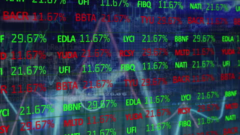 Digital Financial Data Overlay with Stock Tickers