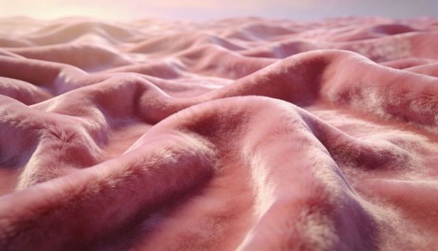 Pink plush velvet texture showing soft fur folds, shimmering sheen, macro closeup, luxury textile