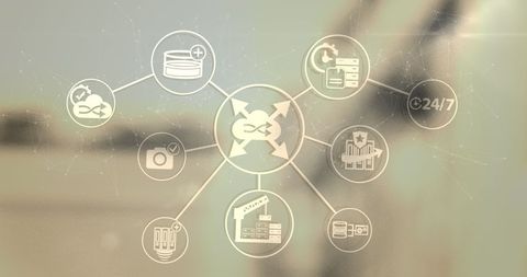Global Logistics Digital Networking and Connectivity Icons - Download Free Stock Images Pikwizard.com