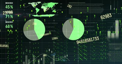 Global Data Visualization with Charts and World Map Elements - Download Free Stock Images Pikwizard.com