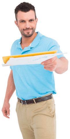 Happy Man Holding Documents on Transparent Background - Download Free Stock Videos Pikwizard.com