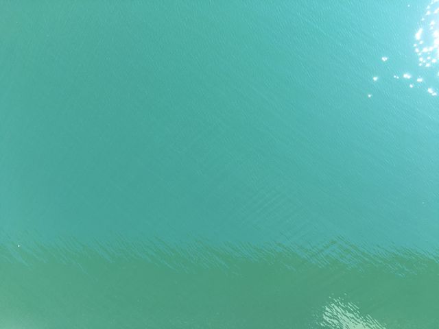 This image showcases a calm and serene turquoise water surface with sparkling sunlight. It is ideal for backgrounds, nature-related projects, relaxation themes, and wellness content. The soothing colors and peaceful setting can bring a calming effect to any visual project, such as wellness blogs, meditation apps, or nature websites.