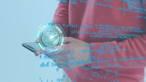 Futuristic Data Technology with Digital Interface on Smartphone