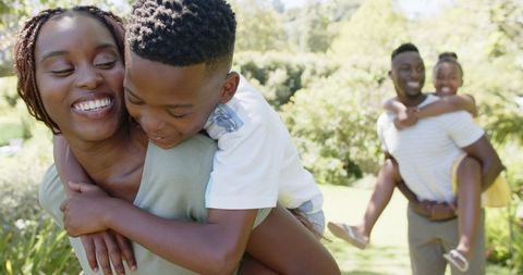 Happy Family Enjoying Outdoor Fun Together