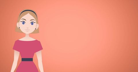 Animated Woman Character on Red Background with Copy Space - Download Free Stock Images Pikwizard.com