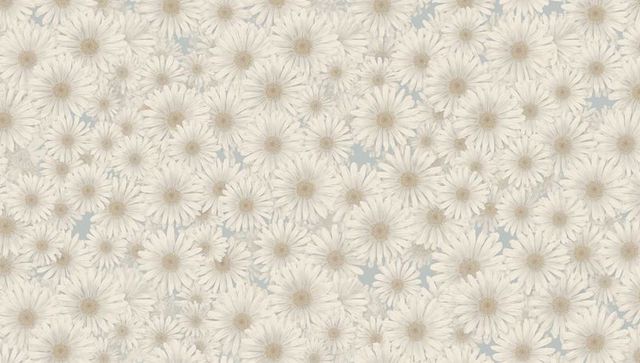 Cream daisy seamless pattern with beige centers for wallpaper and textile surface design