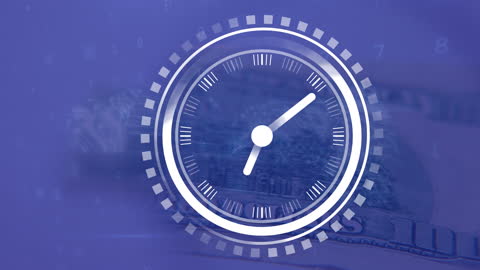 Animated Clock Overlaying Money Background Highlighting Time Management