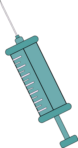 Medical syringe illustration on transparent background