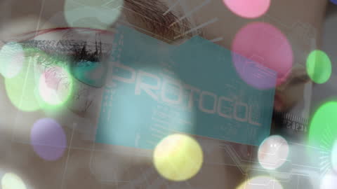 Futuristic Digital Interface with Network Overlay and Protocol Text