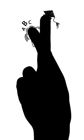 Creative Education Concept with Transparent Hand on White