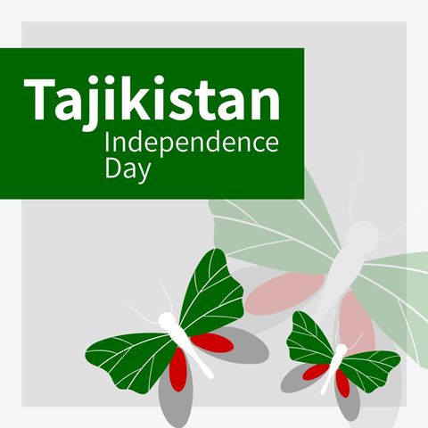 Tajikistan Independence Day Celebration with Vibrant Butterflies - Download Free Stock Templates Pikwizard.com