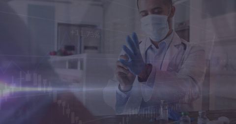 Doctor Preparing for Surgery with Medical Data Overlay - Download Free Stock Images Pikwizard.com