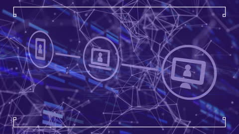 Futuristic Data Network Connections in Digital Space