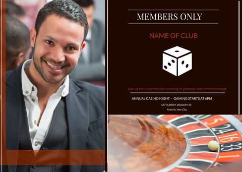 exclusive casino night invitation for members only event - Download Free Stock Templates Pikwizard.com