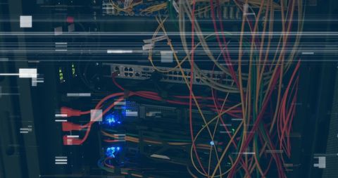 Complex Network Wiring in Data Center with Active Servers - Download Free Stock Images Pikwizard.com