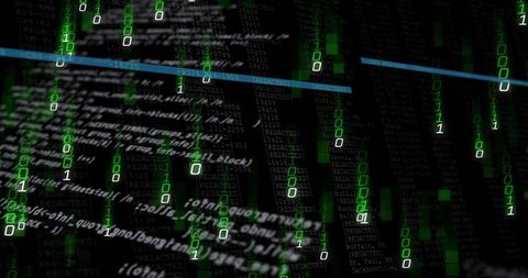 Futuristic Digital Code Cybersecurity with Binary Streams