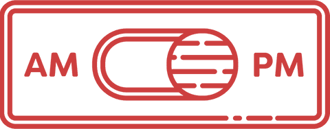 Transparent Clock Icon with AM and PM Text in Red Outline - Download Free Stock Videos Pikwizard.com