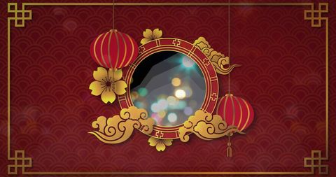 Festive lanterns with gold floral accents