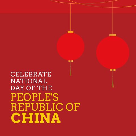 national day celebration with chinese lanterns background - Download Free Stock Templates Pikwizard.com
