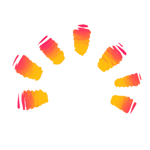 Radiant gradient brush strokes on transparent background