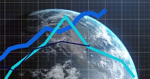 global economic and environmental trend analysis with earth background - Download Free Stock Images Pikwizard.com