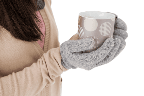 woman holding mug with polka dot design transparent background - Download Free Stock Videos Pikwizard.com