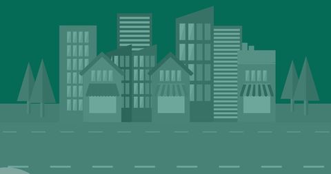 Urban Landscape with Green Buildings and Trees - Download Free Stock Images Pikwizard.com