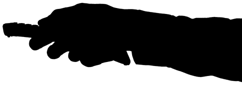 Hand Holding TV Remote Transparent Silhouette on Blank Background