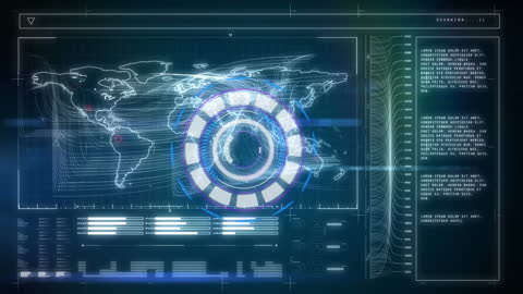 High-Tech Global Data Scanning Interface Animation