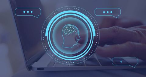 ai brain and data visualization with typing hands - Download Free Stock Images Pikwizard.com