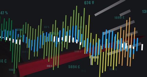Colorful Financial Data Graph on Dark Interface - Download Free Stock Images Pikwizard.com