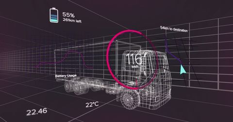 Digital Interface of Autonomous Electric Truck Dashboard